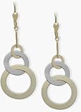 10 Karat Two-Tone Three Circle Earrings