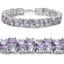 22.70 Carat Genuine Amethyst & Blue Topaz Sterling Bracelet