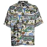 NFL Reyn Spooner San Diego Chargers Cream Scenic Print Hawaiian Button-Up Shirt (X-Large)
