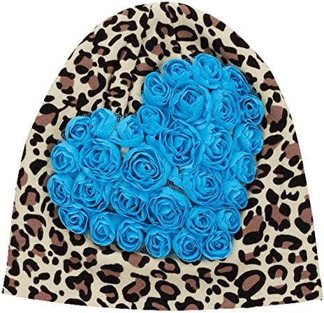 Lollipop Moon Baby-girl's Cheetah Baby Beanie Turquoise