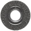 Weiler Trulock 2" Arbor, 0.0118" Wire Size, 6" Diameter, 1" Face Width, Steel Bristles, Medium Face Crimped Wire Wheel Brush