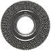 Weiler Trulock Medium Face Wire Wheel Brush, Round Hole, Steel, Crimped Wire, 6" Diameter, 0.0118" Wire Diameter, 2" Arbor, 1-1/8" Bristle Length, 1" Brush Face Width, 6000 rpm