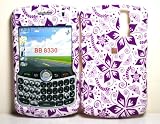 Purple Flower with Butterfly Snap On Hard Case for BlackBerry Curve 8330 8300 8310