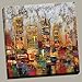 Portfolio Canvas Decor Large Printed Canvas Wall Art Painting, 35 by 35-Inch, City Lights, Framed and Stretched Ready to Hang