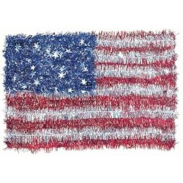 American Flag Tinsel Wreath