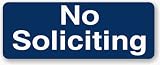 No Soliciting Sign Dark Blue