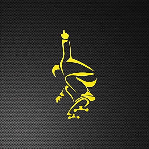 Decor Stickers Skateboard Figure Weatherproof Sailboats Specialty St Yellow (16 X 7.96 In)