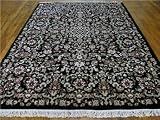 5'3 x 7'10 Black Persian Tabriz Rug