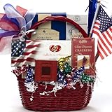 America The Beautiful Patriotic Gourmet Food Gift Basket - Great Fourth of July Celebration or Fathers Day Gift!