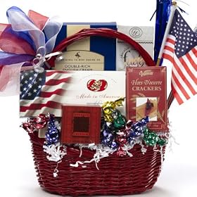 America The Beautiful Patriotic Gourmet Food Gift Basket - Great Fourth of July Celebration!