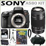 Sony Alpha A580 16.2MP HD DSLR Camera (Body Only) with Sony SAL75300 75-300 ....