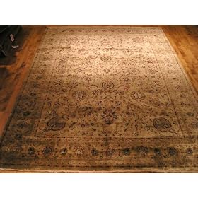 Handmade Indian Sarouk Rug 13'9x16'1 by Oscar Isberian Rugs