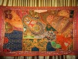 Review www.mogulinterior.com  / Ethnic Indian Vintage Patchwork Spectacular Zardozi Sari Tapestry Wall Hanging Throw Large