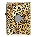 Fintie iPad Air 2 Case - 360 Degree Rotating Stand Case with Smart Cover Auto Sleep / Wake Feature for Apple iPad Air 2 (iPad 6) 2014 Model, Leopard Brown