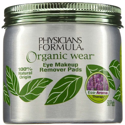 Physicians Formula Organic Wear Eye Makeup Remover Pads, 60 ct