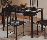 Marble Pattern Top Black Metal Frame Dining Room Table