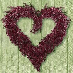 Ideal Home Range Country Love, Green Lunch Napkin,  20-Count Package (Pack of 6)