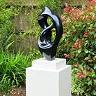 Modern Metallic Twist Abstract Garden Sculpture - Large Statues