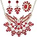 Zhenhui 3 Pieces Luxury Jewelry Sets Fashion Gold Tone Angel Wing Water Drop Shape Crystal Statement Necklace Drop Dangle Earrings Ring Set for Women