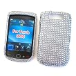 BlackBerry Torch 9800 & 9810 (AT&T) Snap-on Protector Hard Case Rhinestone Cover "Bling Bling Silver" Design