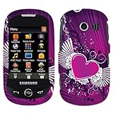 Fincibo (TM) Purple Heart Wing Texture Faceplate Hard Plastic Protector Sna ....