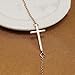 Sideways Cross Necklace Kelly Ripa Style From Ghome Offer Silver or Gold Color 18 Inches Simple Pendant for Women (Gold)