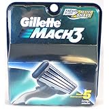 Mach3-Gillette Repalcement Cartridges, 5 Cartridges