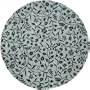 Bombay Aqua Blue & Black Floral Print 8' Round Area Rug