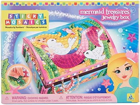 Orb Factory Sticky Mosaics Mermaid Treasures Jewelry Box Kit