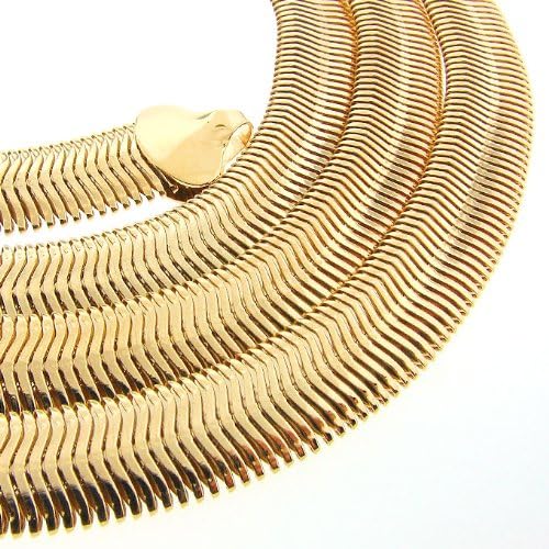 New 10mm 38" 14k Gold Plated Nickel &amp; Lead Free Solid Brass Hip Hop Herringbone Chain Necklace