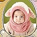 Lowpricenice Winter Baby Kids Girls Boys Warm Woolen Coif Hood Scarf Caps Hats (Pink)