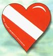 Scuba Dive Flag Heart Bumper Sticker