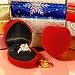 Red Heart Shaped Velvet Jewelry Gift Ring Box
