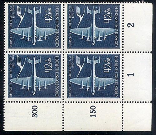 Postage Stamp Germany Plane Seen From Above Scott B252C MNH-VF corner block