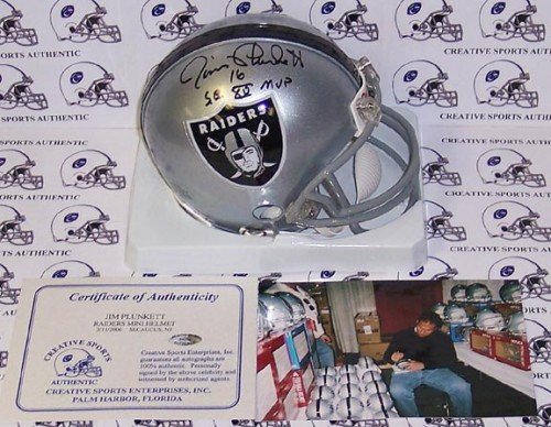 Jim Plunkett Autographed/Hand Signed Oakland Raiders Mini Helmet with SB XV MVP Inscription