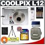 Nikon Coolpix L12 7.1 Megapixel Digital Camera with 3x Optical Zoom + 4GB 150x Ultra Speed SecureDigital Card + High Speed 2.0 USB SecureDigital Card Reader + (4) - 2700mAh AA NiMH Rechargeable Batteries w/5 Hour 110-220v Charger + Digital Camera Case