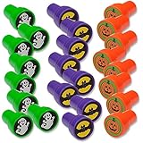 Halloween Stampers 1.38 in (24 Pack) ~ Bats, Ghosts, Pumpkins
