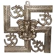 Ganesha Wall hanging Brass Decor 8.5 x 8.5 inches
