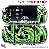 Alecias Swirl 02 Green WraptorSkinz Skin and Screen Protector Kit fits Sony ....