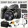 Sony Cybershot DSC-HX1 9MP Digital Camera + 8GB Memory Stick + Extra Battery + Deluxe Accessory Kit