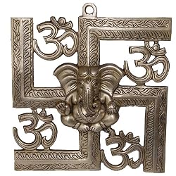 Ganesha Wall hanging Brass Decor 8.5 x 8.5 inches