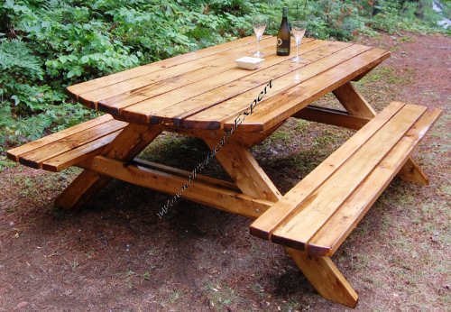 PICNIC TABLE W/ BENCHES Paper Plans SO EASY BEGINNERS LOOK LIKE EXPERTS Build Your Own FAMILY SIZED FOR YOUR YARD Using This Step By Step DIY Patterns by WoodPatternExpert