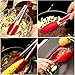 KevenAnna Premium quality Silicone Stainless Steel Tongs, Silicone Cooking Utensils Set, Kitchen Tongs ,set of 2,9-Inch & 12-Inch(Red)