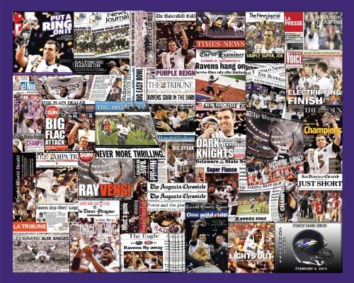 Baltimore Ravens 2013 Super Bowl Newspaper Collage Poster-16x20" Unframed