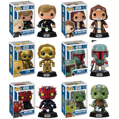 Funko POP! Star Wars Series 2 - Vinyl Bobble-Heads - SET OF 6 (Luke, Obi-Wan, Darth Maul & More)-image