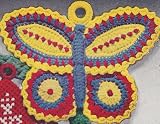 Vintage Crochet PATTERN to make - Pot Holder Butterfly Hot Pad. NOT a finished item. This is a pattern and/or instructions to make the item only.