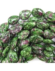 18x24mm ruby zoisite jade flat teardrop beads 16" strand