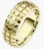 14 Karat Yellow Gold Multi-Texture Wedding Band