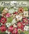 Floral Embellishments Velvet Hydrangeas With Glitter 36/Pkg-Red