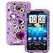 Sparkling HTC Inspire 4G Rhinestone Diamond Snap on Case ( Purple Hearts )